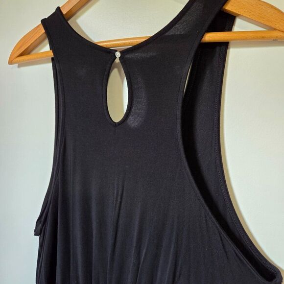 EUC WORN ONCE AERIE BLACK SCOOP NECK SLEEVELESS ROMPER SIZE M - Picture 7 of 16